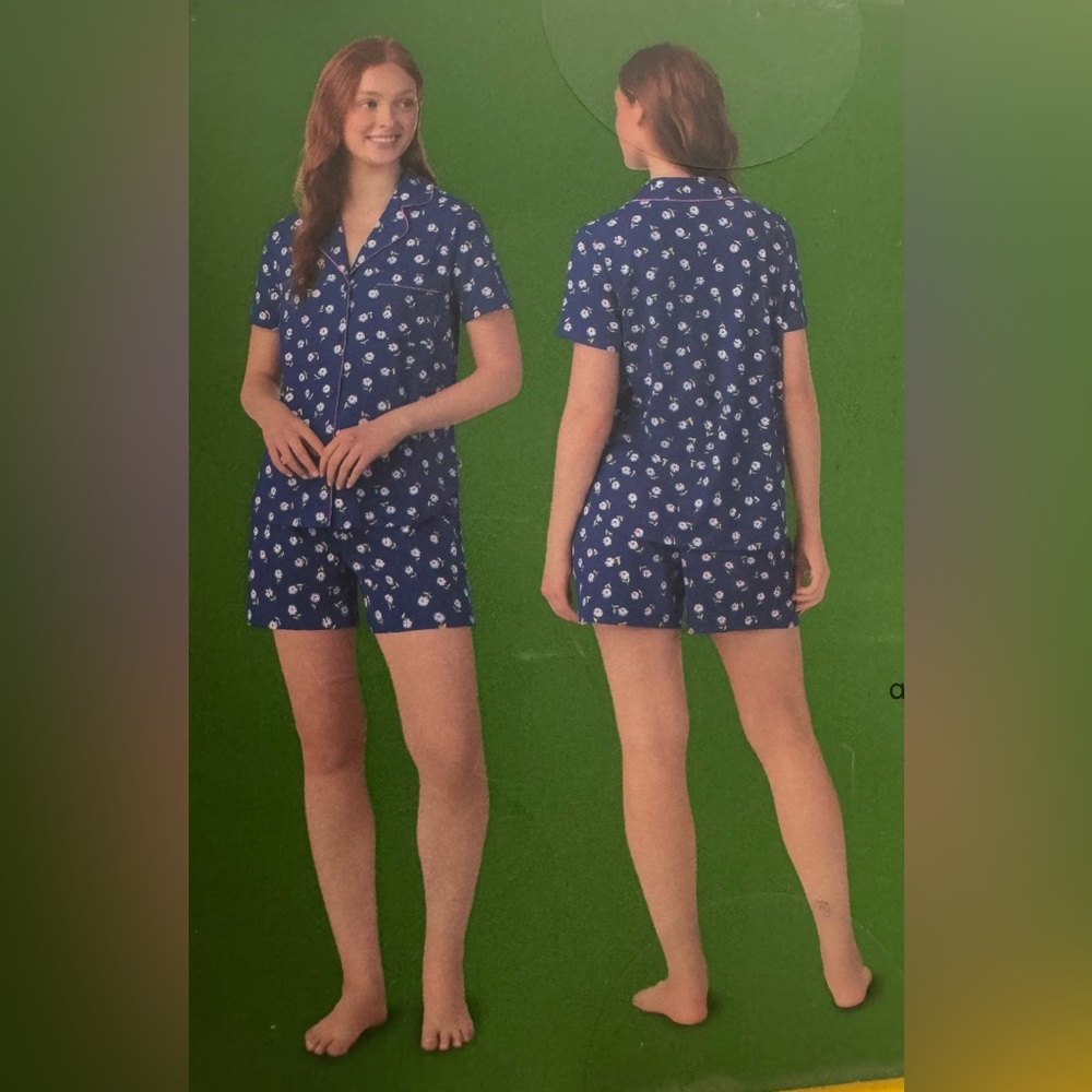 kate spade Blue and White floral 2 piece Pajama Set size S/P NWT